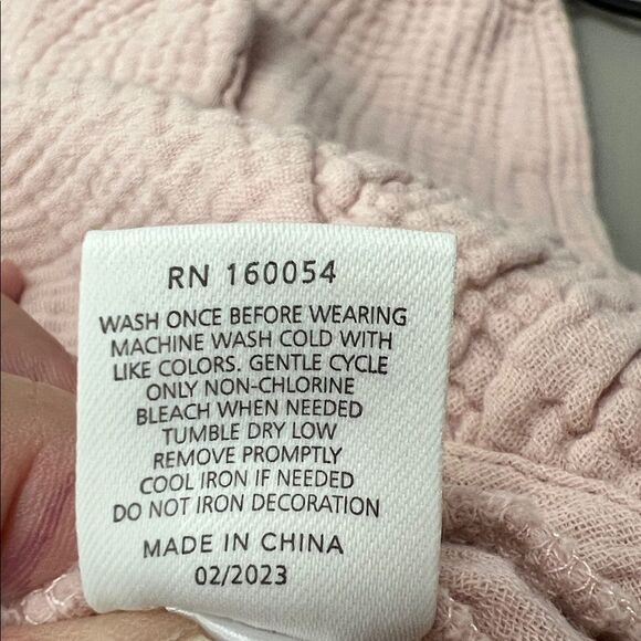 Grayson Collective Dusty rose pink cotton waffle smocked muslin jumpsuit 3-6 min - Picture 12 of 12